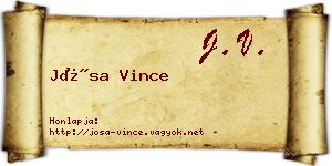 Jósa Vince névjegykártya